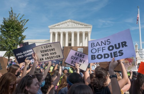 Abortion rights protest in front of the Supreme Court