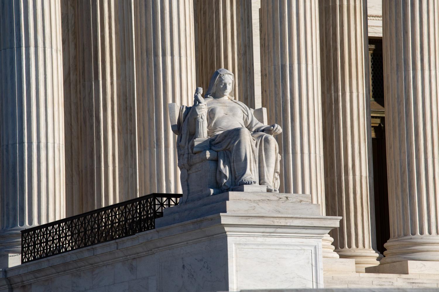 The Supreme Court is seen on January 26, 2022 as news breaks that Supreme Court Justice Stephen Breyer will announce his retirement (Photo by Bryan Olin Dozier/NurPhoto)NO USE FRANCE