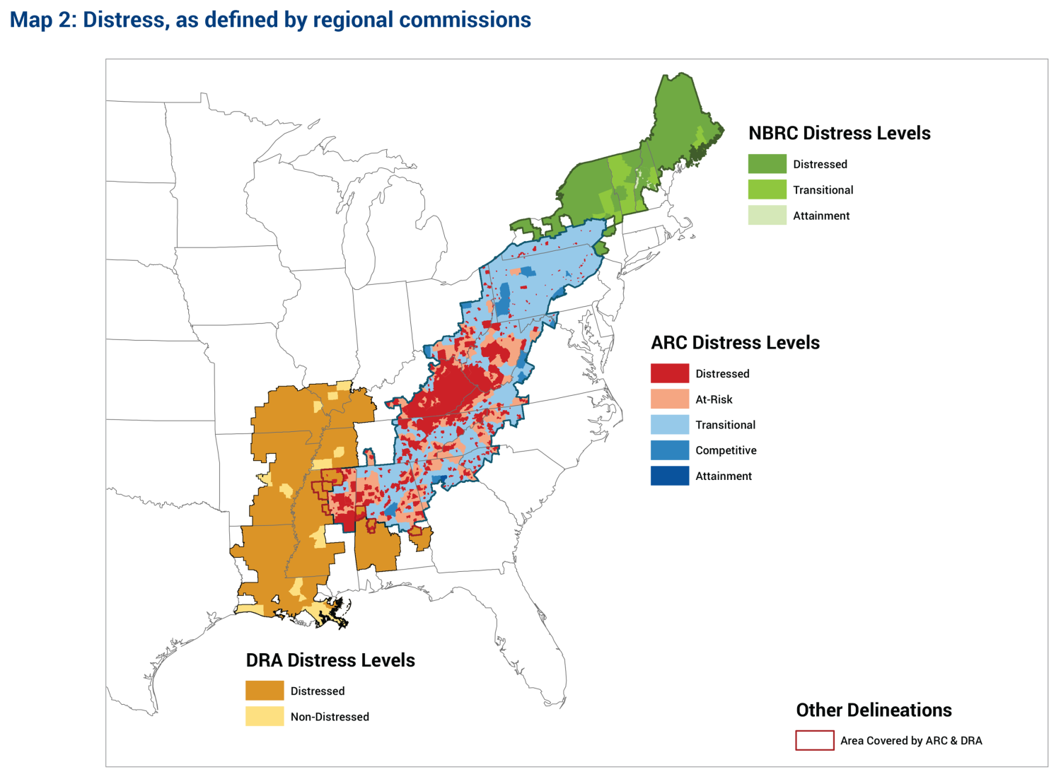 Distress, as defined by regional commissions
