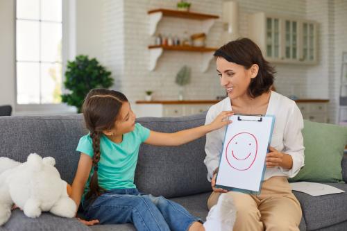 A mother talks to her child about emotional intelligence.