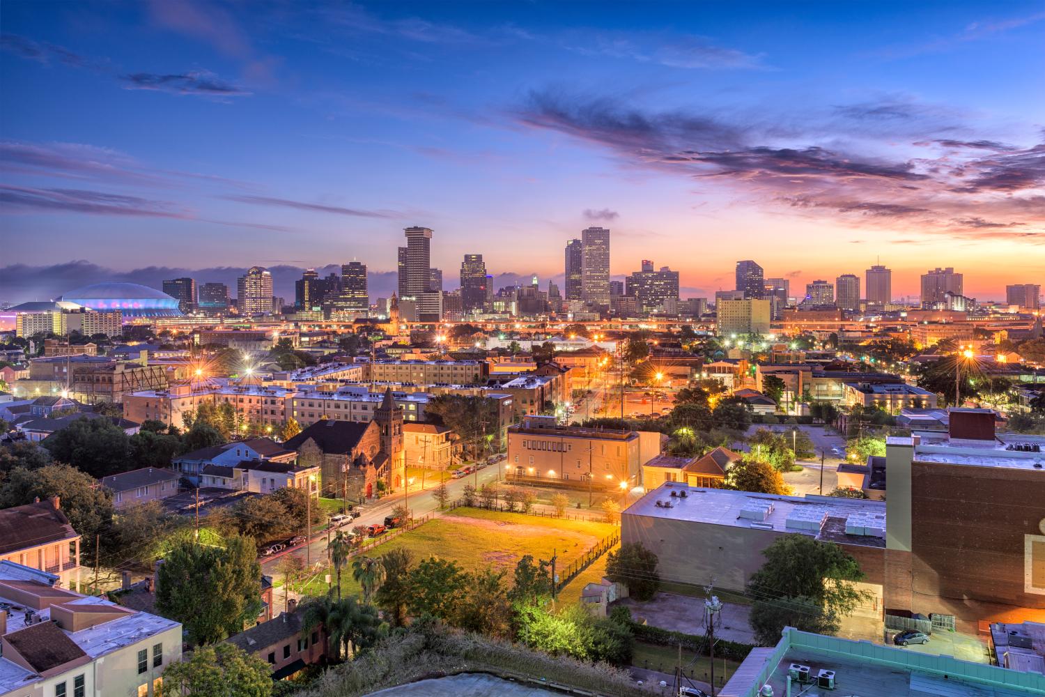 New Orleans, Louisiana, Downtown Skyline.