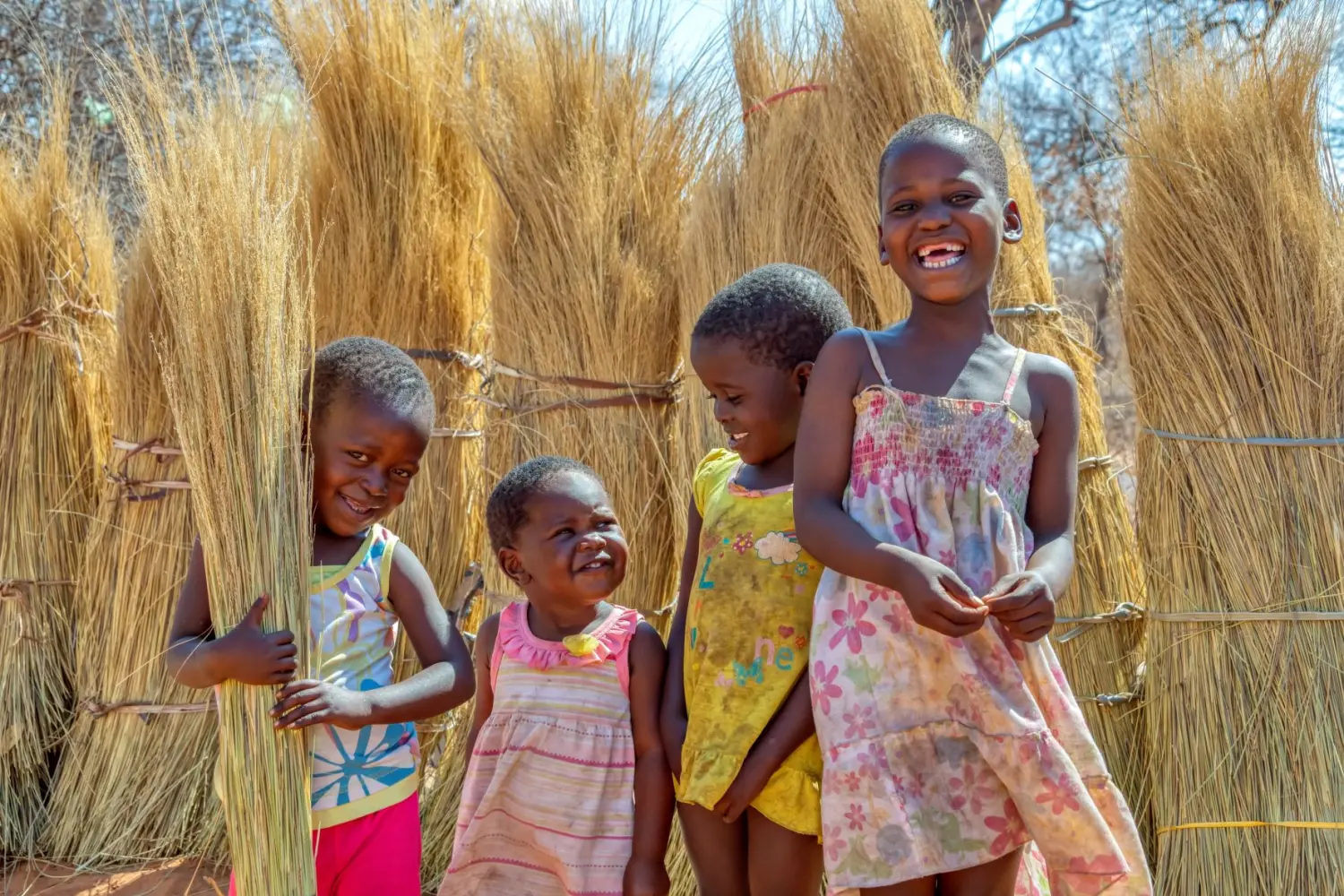 Children play in Botswana.