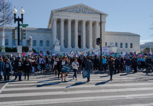 Protesting outside the Supreme Court