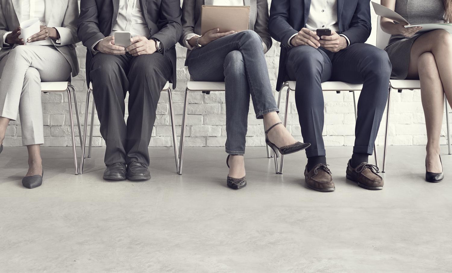 Candidates sitting in waiting room