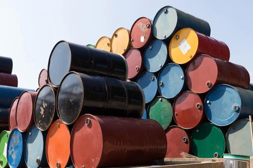 stack of oil barrels