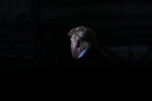 Former U.S. President Donald Trump speaks during a rally in Washington Township, Michigan, U.S. April 2, 2022. REUTERS/Emily Elconin