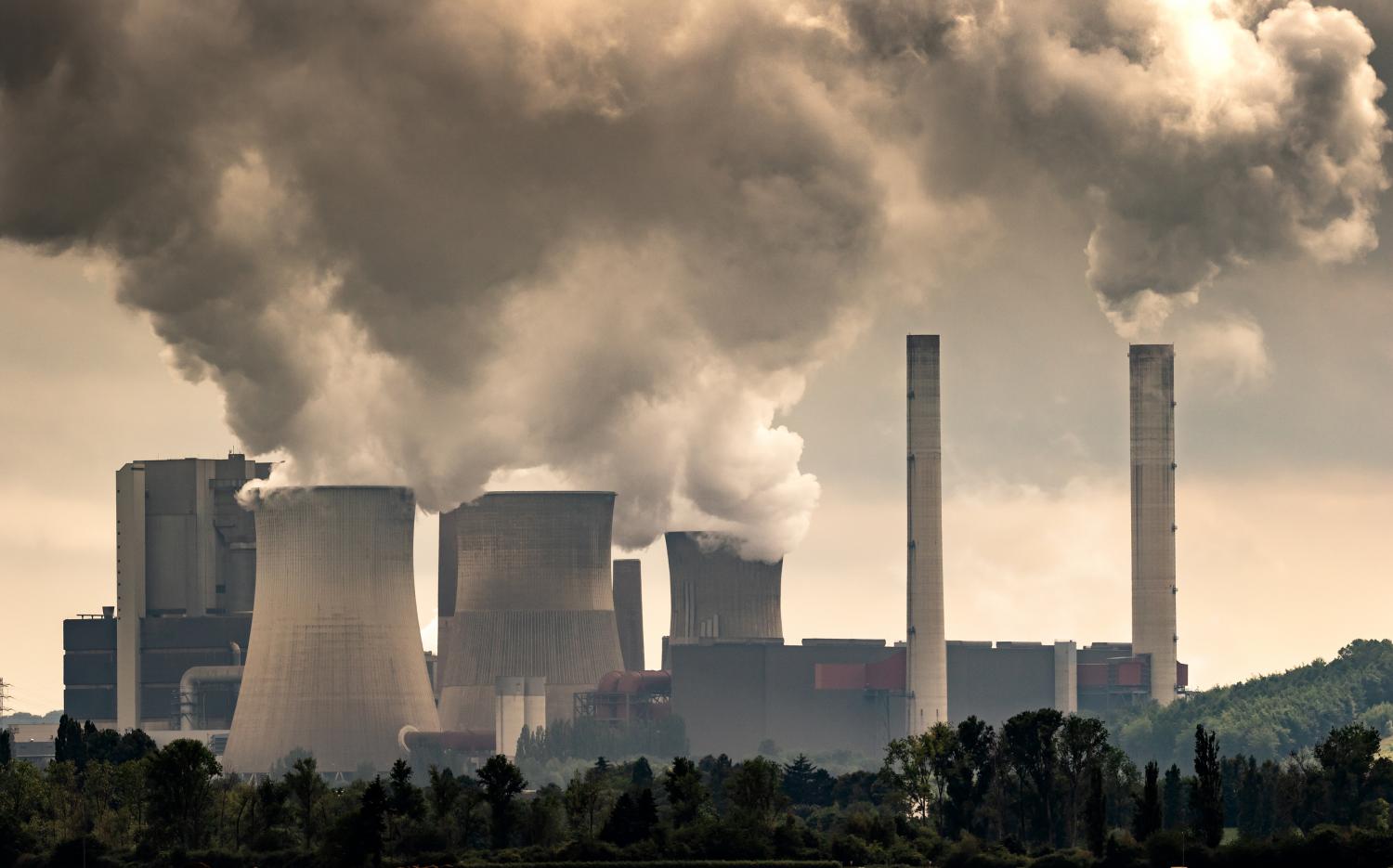 Stock Photo ID: 1922066648 | Industrial brown coal power plant chimney smokestack emission