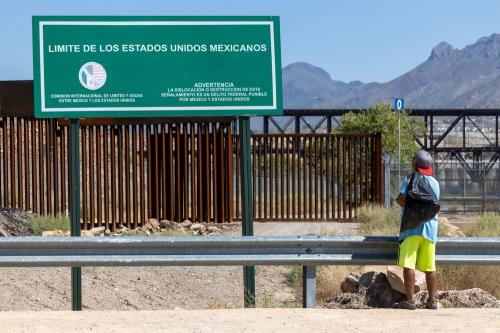 image of migrant along US-Mexico border