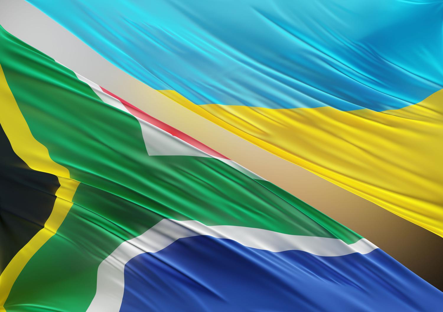 Graphic of South African and Ukrainian flags