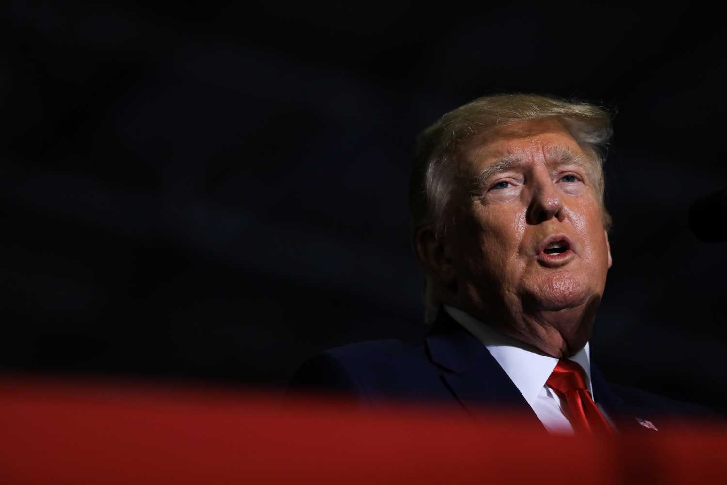 Former U.S. President Donald Trump speaks during a rally in Washington Township, Michigan, U.S. April 2, 2022. REUTERS/Emily Elconin