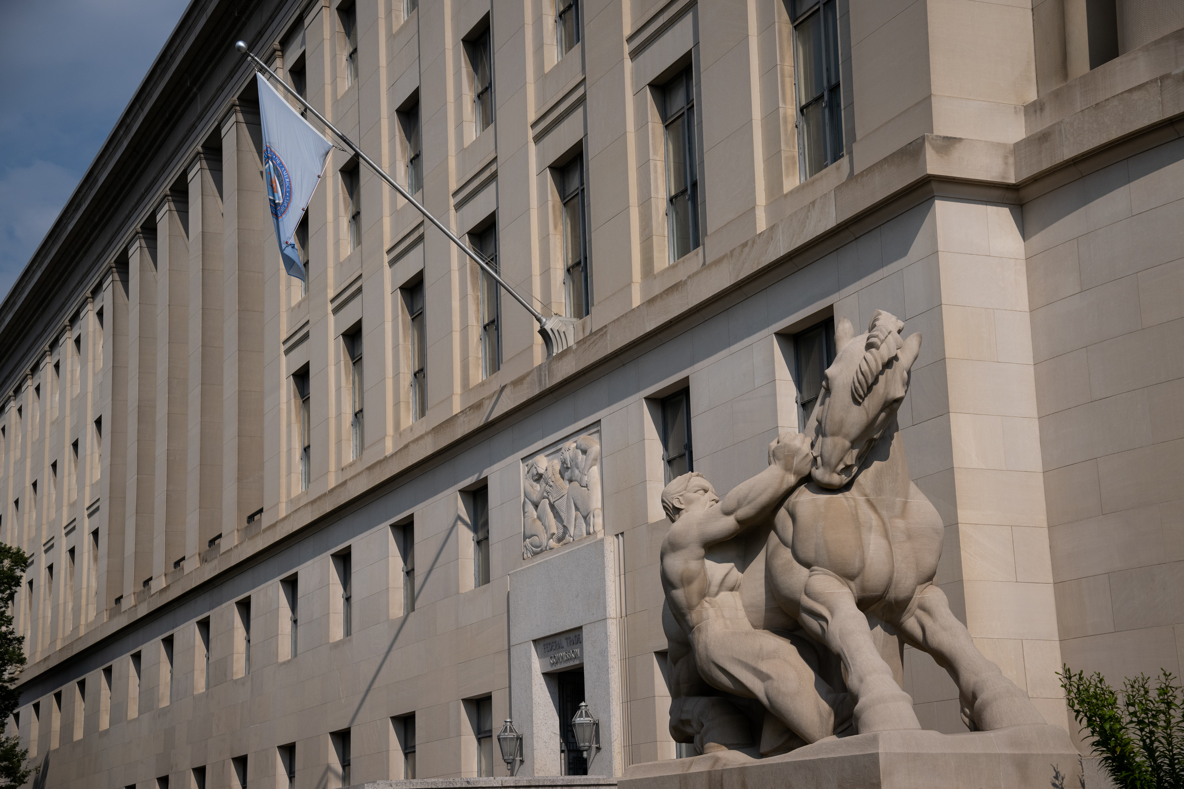 A general view of the U.S. Federal Trade Commission (FTC) building, in Washington, D.C., on Thursday, August 25, 2022. (Graeme Sloan/Sipa USA)No Use Germany.