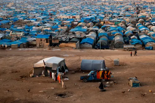 Syria / Atma Refugee Camp - January 2018 - Syrian refugee family and camp