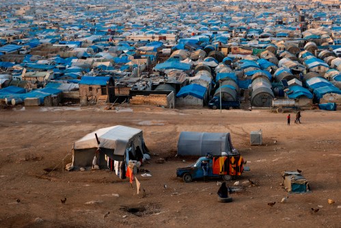 Syria / Atma Refugee Camp - January 2018 - Syrian refugee family and camp