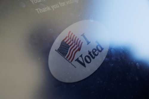 The screen reads "I Voted" after a voter went through a practice session with a new Election Systems & Software ExpressVote XL voting machine, an electronic voting system with a backup paper trail, in Hanover Township, Pennsylvania, U.S., October 5, 2019. Picture taken October 5, 2019. REUTERS/Brian Snyder