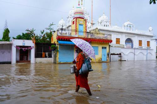 Flooded roads after heavy monsoon rains, in Pushkar, India on July 26, 2022. Most of the parts of Rajasthan have recorded above-average rainfall in this Monsoon season so far. According to the data of the Meteorological Department, the pre-monsoon and monsoon rainfall in the state has been 53 per cent more than the average. Meanwhile, average rainfall was recorded above normal in 25 out of the 33 districts, according to news agency PTI. Good rains have also been recorded in the Thar desert area, which has brought smiles to the faces of farmers and livestock animal rearers. Photo by ABACAPRESS.COM