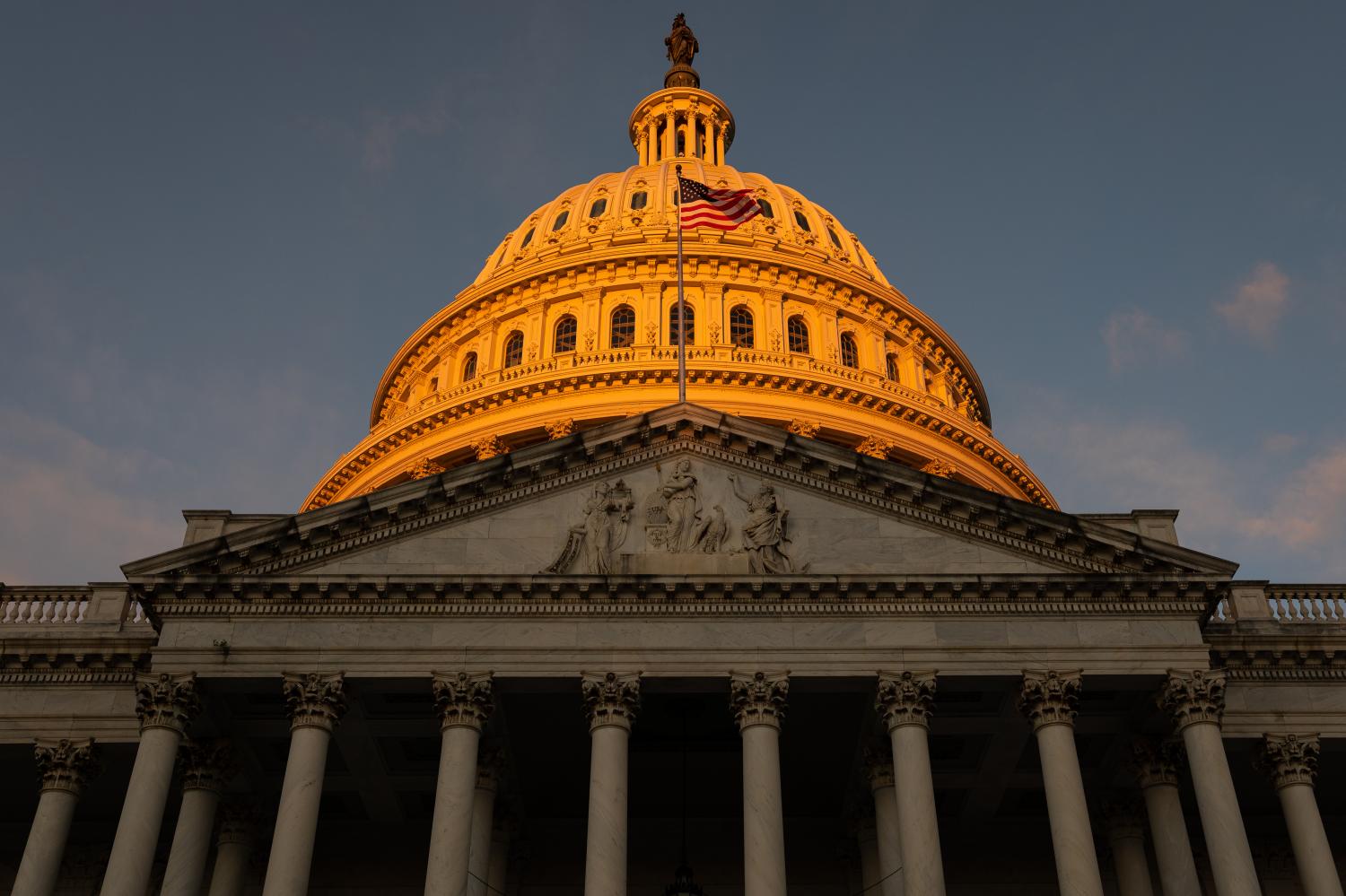 A general view of the U.S. Capitol at dawn, in Washington, D.C., on Wednesday, October 19, 2022. (Graeme Sloan/Sipa USA)No Use Germany.