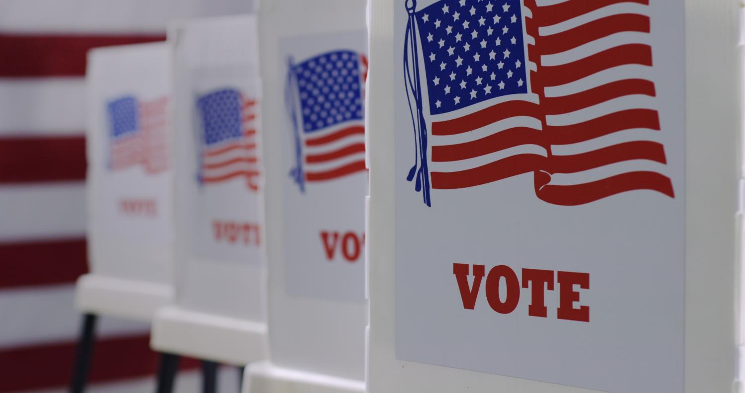 Line of voting booths