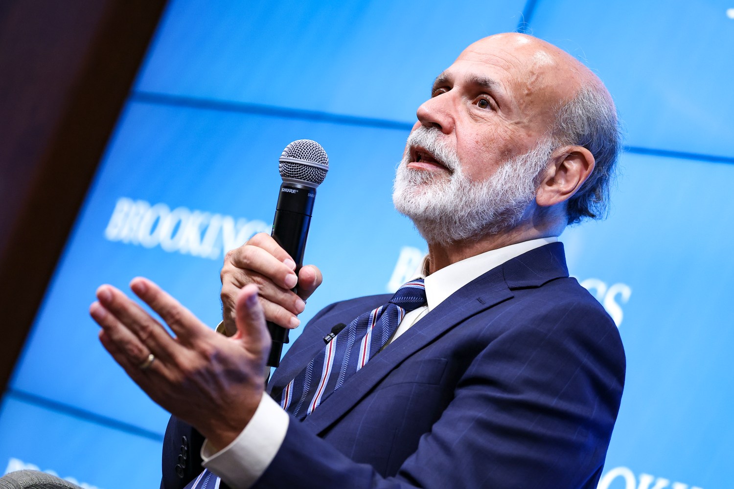 Image: Former Fed Chair Ben Bernanke speaks at Brookings.