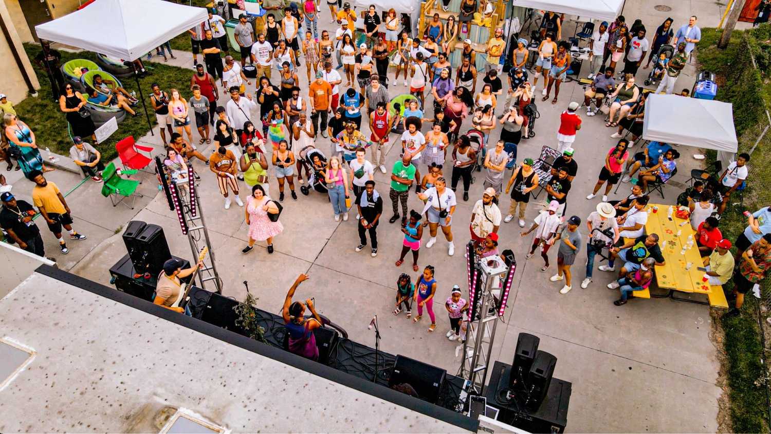 Tylynn, an Omaha-based rapper, singer and songwriter performing at Juneteenth Joyfest on the Omaha Mobile Stage. Credit: Stable Gray