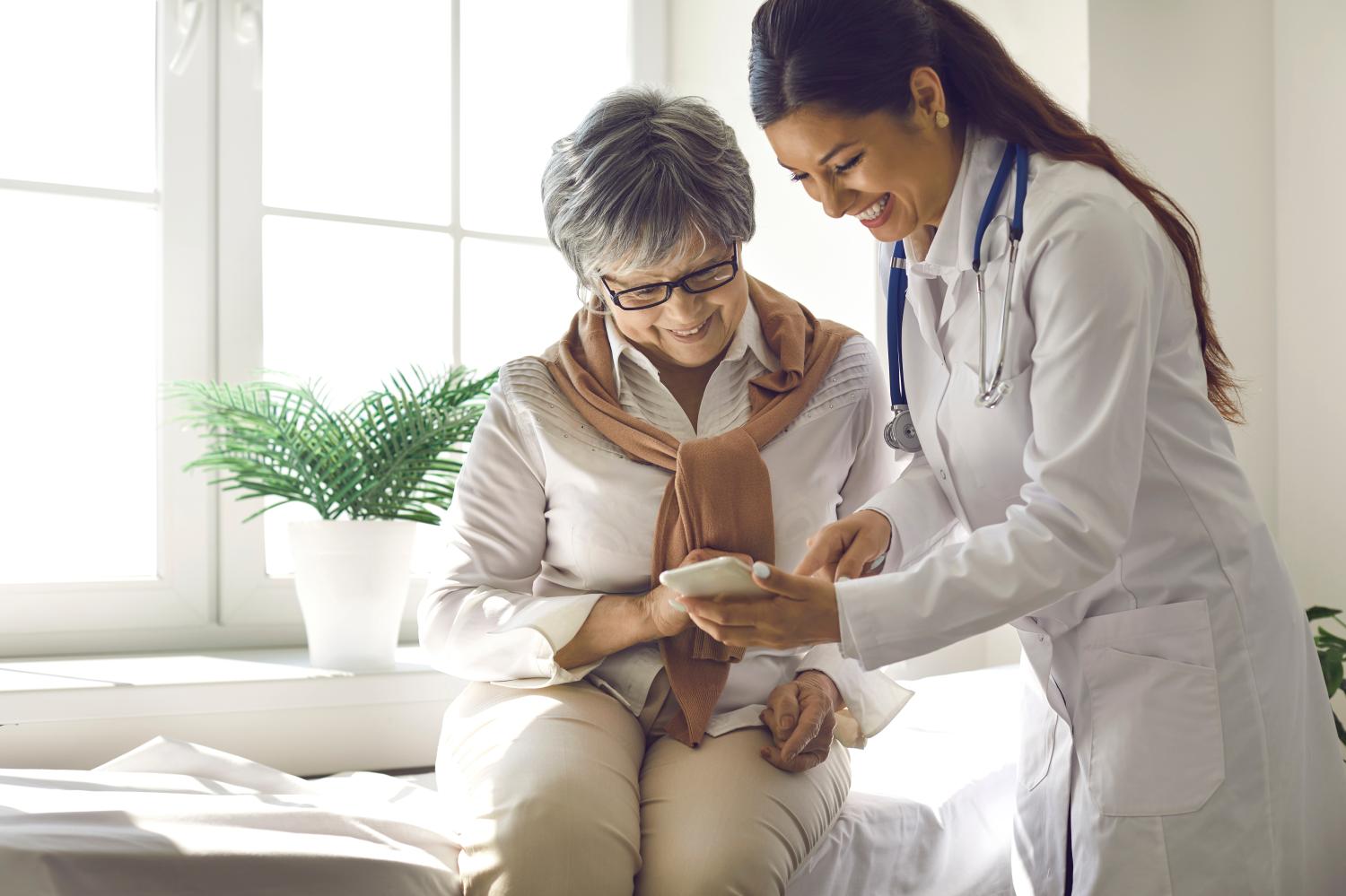 Medicare doctor caring for patient