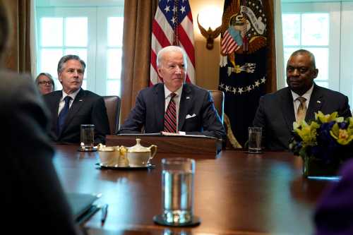 US President Joe Biden holds a Cabinet meeting between Secretary of State Antony Blinken and Defense Secretary Lloyd Austin at the White House in Washington on September 6, 2022. Photo by Yuri Gripas/ABACAPRESS.COMNo Use world rights.