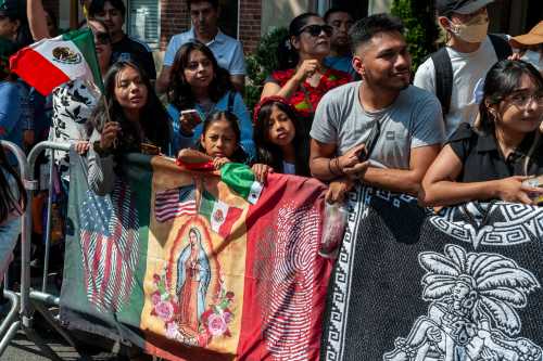 Mexican-Americans gather on Madison Avenue in New York on Sunday, September 18, 2022 for the annual Mexican Independence Day Parade. The parades that take place from the spring into the fall in New York celebrate the cultural diversity of the city. (ÂPhoto by Richard B. Levine)No Use Germany.