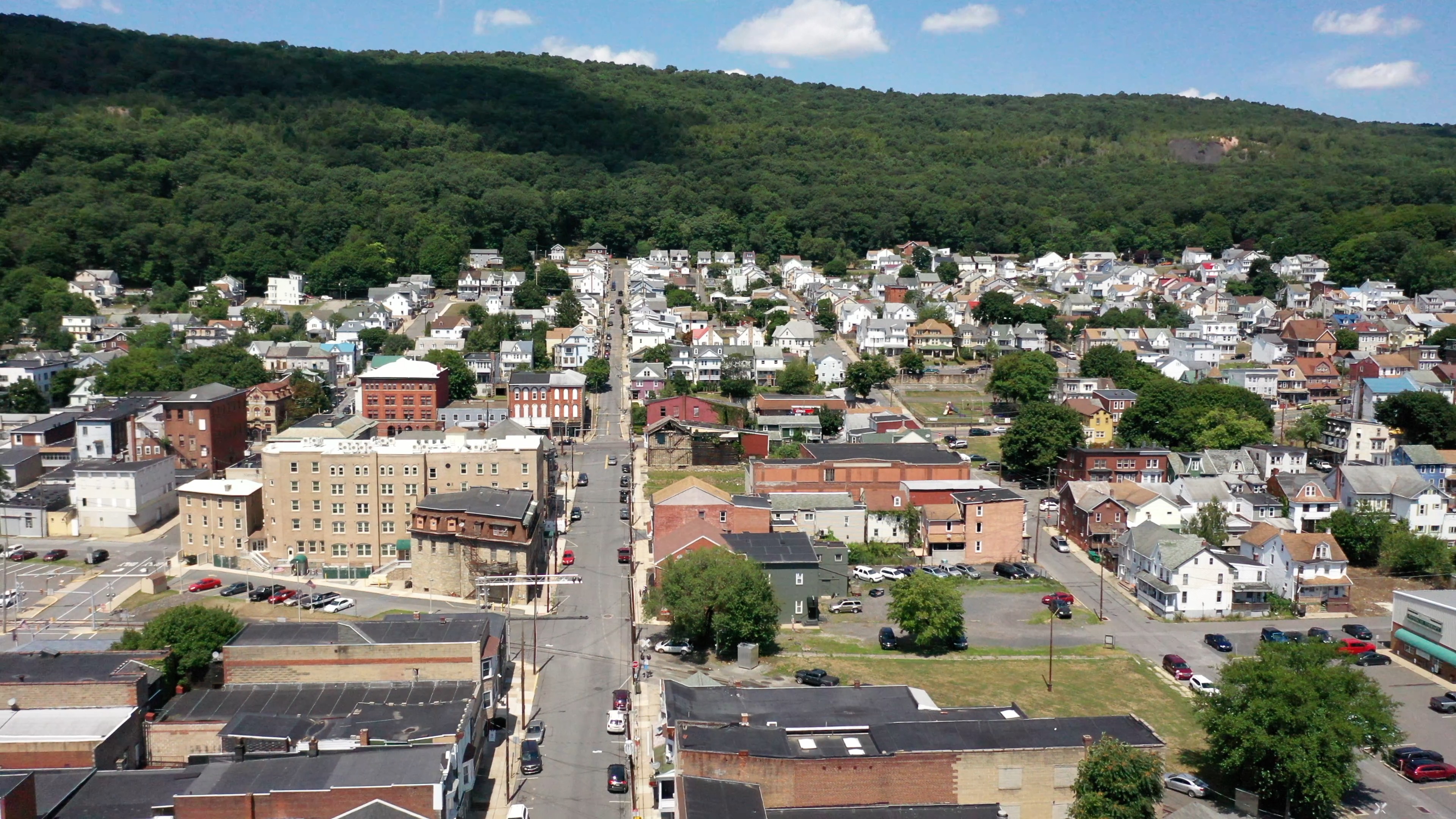 Aerial view of Shamokin, Pennsylvania