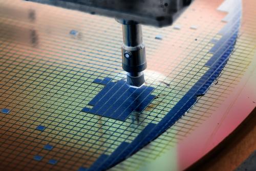 silicon wafer in die attach machine in semiconductor manufacturing