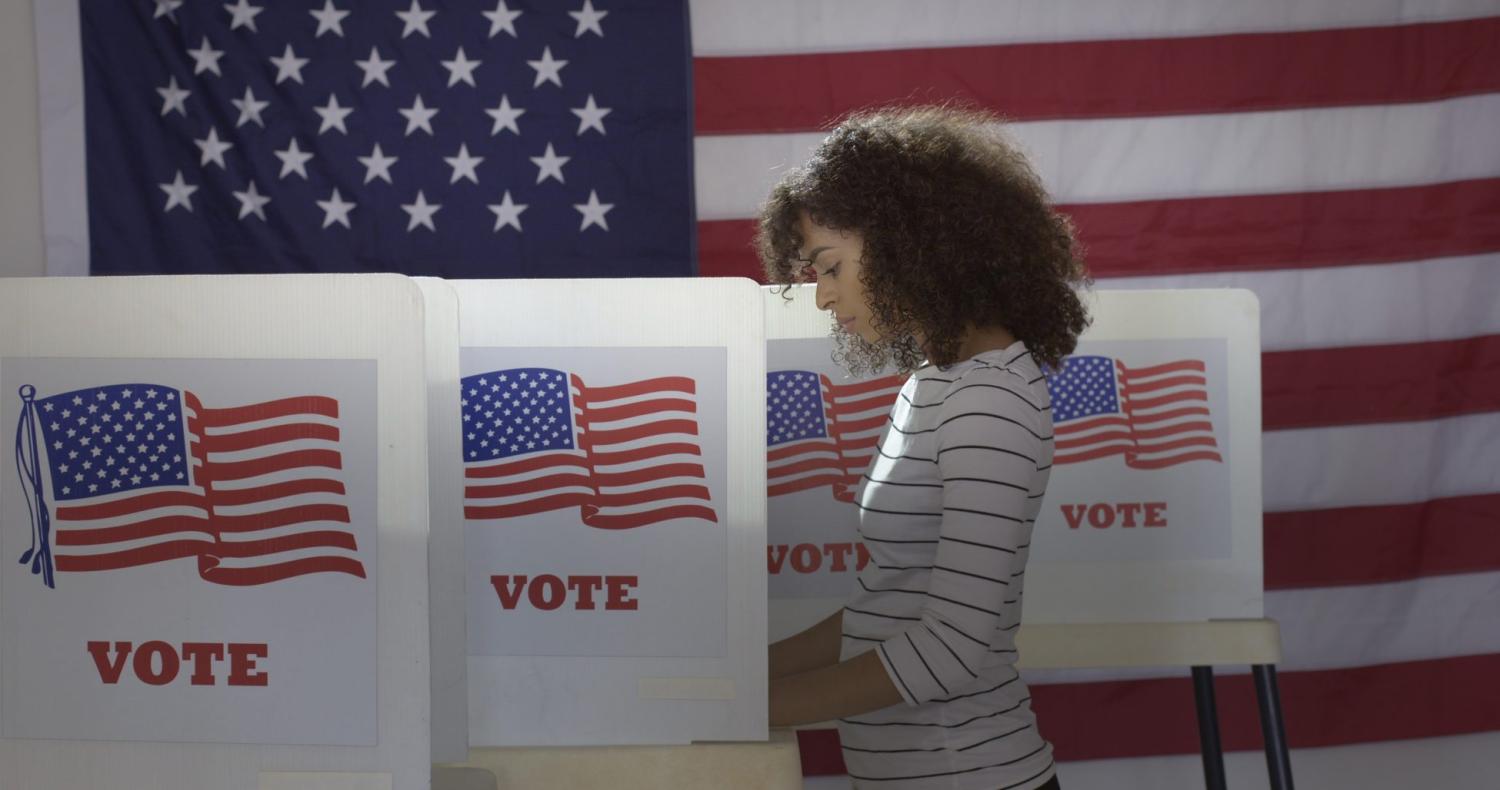 Woman voting