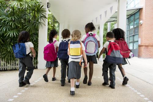 Kids walking to school