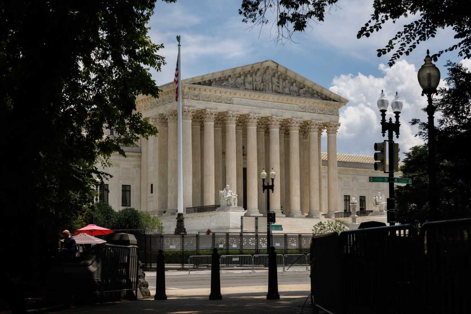 The Supreme Court in Washington, D.C. is seen from the grounds of the U.S. Capitol on July 13, 2022. (Photo by Bryan Olin Dozier/NurPhoto)