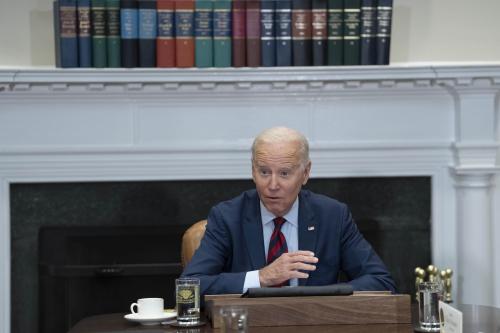United States President Joe Biden makes a statement during a meeting with Democratic Congressional leaders at the White House in Washington, DC.Featuring: President Joe BidenWhere: Washington, District of Columbia, United StatesWhen: 24 Jan 2023Credit: Chris Kleponis/POOL/CNP/startraksphoto.com/Cover Images