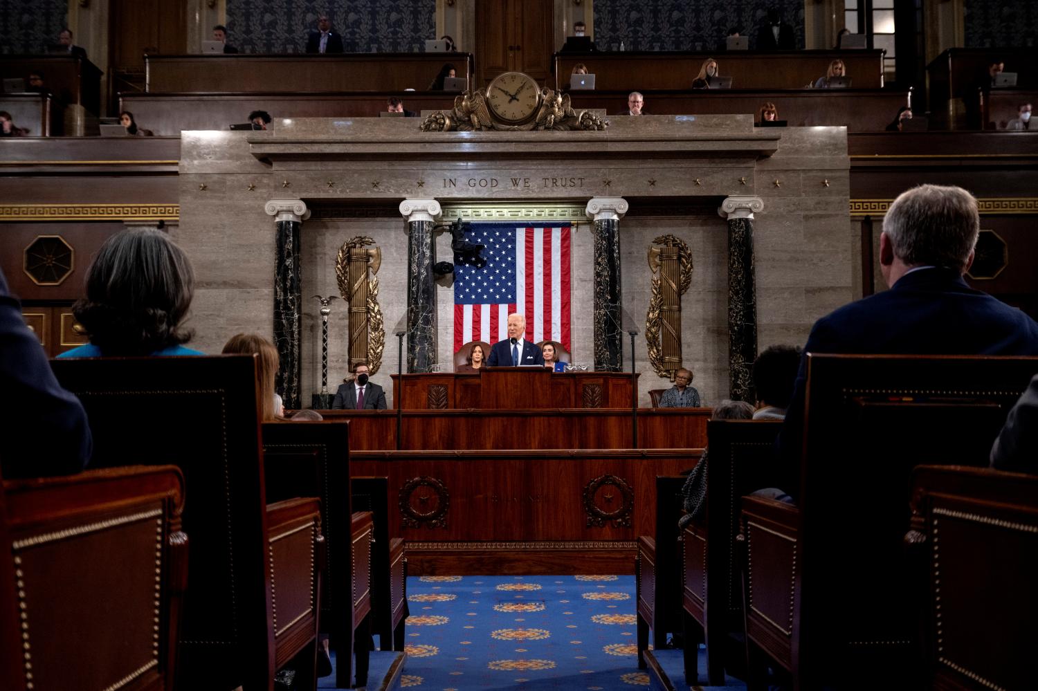 U.S. President Joe Biden delivers the State of the Union address to a joint session of Congress at the U.S. Capitol in Washington, DC, U.S, March 1, 2022.  Saul Loeb/Pool via REUTERS