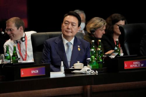 South Korean President Yoon Suk Yeol during the G20 leaders summit in Nusa Dua, Bali, Indonesia, Tuesday, Nov. 15, 2022.     Dita Alangkara/Pool via REUTERS