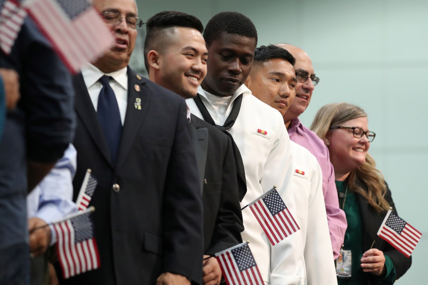 Immigrant members of the U.S. military attend a naturalization ceremony to become new U.S. citizens in Los Angeles, California, U.S., September 20, 2017. REUTERS/Lucy Nicholson