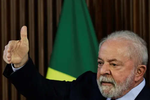 Brazil's President Luiz Inacio Lula da Silva gestures during a meeting with governors, at Planalto Palace in Brasilia, Brazil January 27, 2023. REUTERS/Ueslei Marcelino