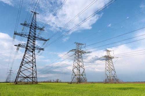 Electric transmission line through a farm