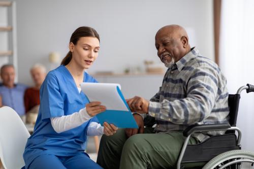 Elderly patient and nurse