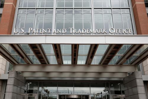 The United States Patent and Trademark Office (USPTO) is seen in Alexandria, Virginia, U.S., September 1, 2020. REUTERS/Andrew Kelly