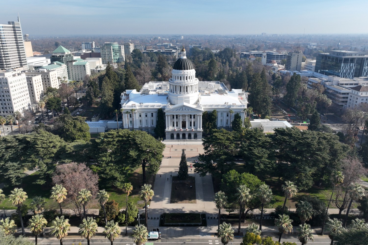 A general overall aerial view of the California State Capitol building, Saturday, Dec. 24, 2022, in Sacramento, Calif.  (Photo by Image of Sport/Sipa USA)No Use Germany.