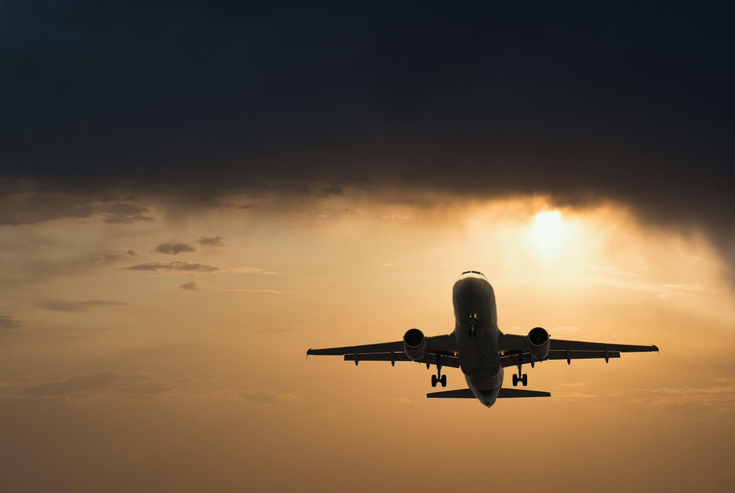 A plane landing