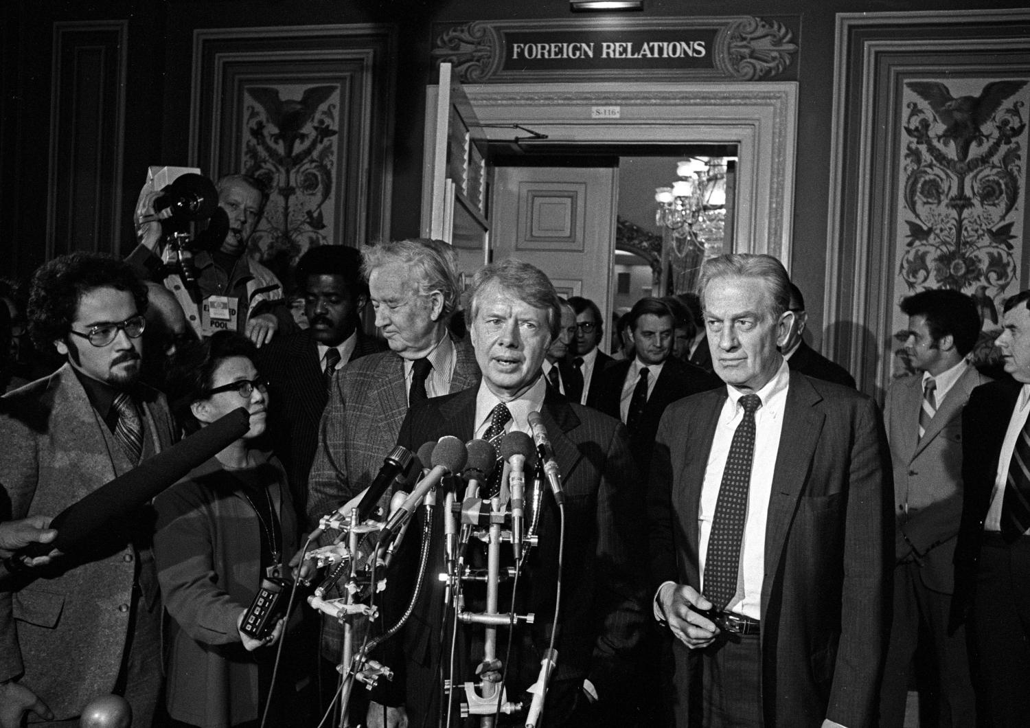 United States President-elect Jimmy Carter in the US Capitol in Washington, DC on November 23, 1976. Photo by Benjamin E. 'Gene' Forte / CNP/ABACAPRESS.COM