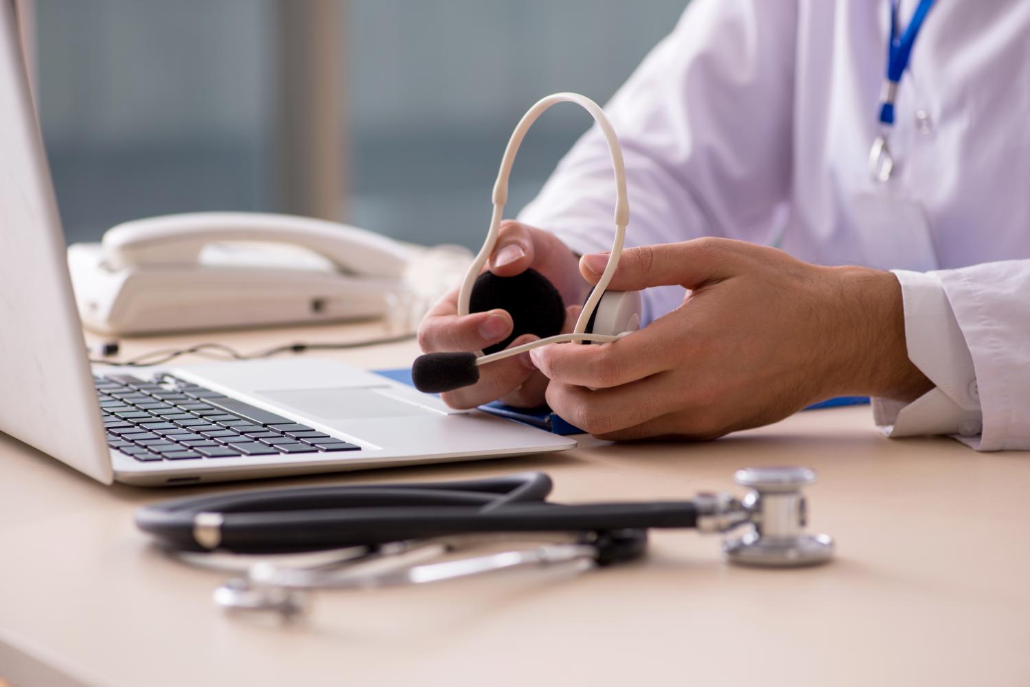 Doctor conducting a telemedicine appointment