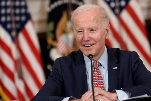 U.S. President Joe Biden meets with the his Council of Advisors on Science and Technology in the State Dining Room at the White House in Washington on April 4, 2023. Photo by Yuri Gripas/Pool/Sipa USA No Use Germany.