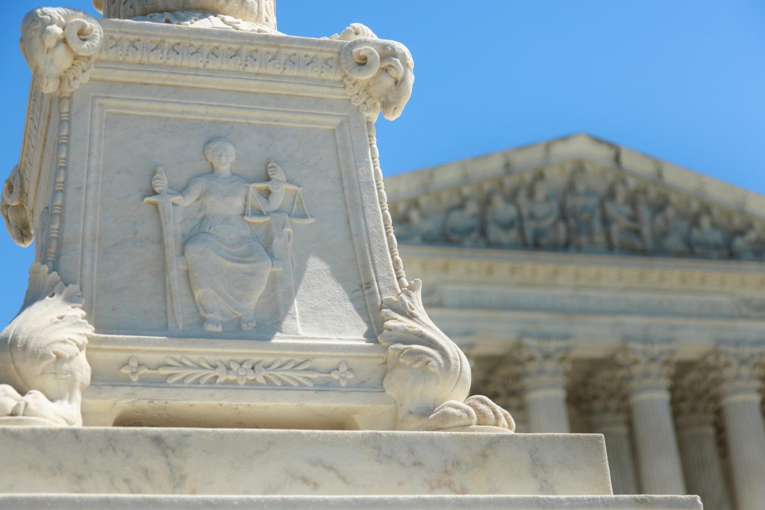 The Supreme Court buildling in Washington, D.C. is seen on April 13, 2023, as it is announced that the Department of Justice will ask the court to restore access to the abortion drug mifepristone. (Photo by Bryan Olin Dozier/NurPhoto)NO USE FRANCE