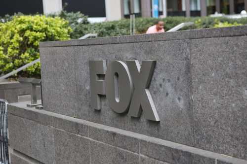 Outside of the Fox News corporate building in New York, NY on April 15, 2023. Dominion Voting Systems vs Fox News trial begins the week of April 17, 2023 (Photo by udo salters photography/Sipa USA)No Use Germany.