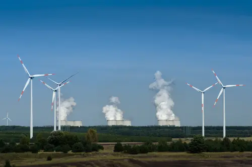 Windmills and an energy plant