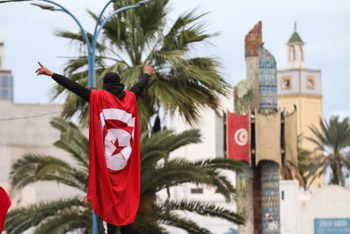 Hundreds of citizens from the city of Zarzis, located in the south of Tunisia, participated in a peaceful march to demand to know the truth about the fate of their relatives who were lost at sea after attempting to reach Italy.  There are many concerns about the shipwreck, especially since a number of the victims were buried without finding the identities of the deceased.  January 6, 2023.  Zarzis, Medenine, Tunisia. (Photo by Mohamed Krit/Sipa USA)No Use Germany.
