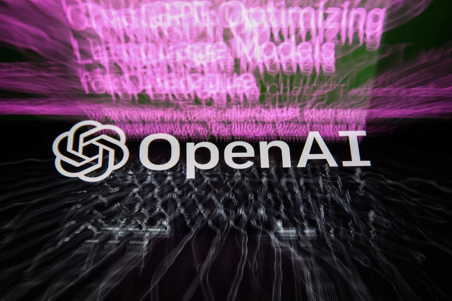 OpenAI logo displayed on a phone screen and OpenAI ChatGPT website displayed on a laptop screen are seen in this multiple exposure illustration photo taken in Krakow, Poland on February 26, 2023. Source: Jakub Porzycki/NurPhoto/REUTERS