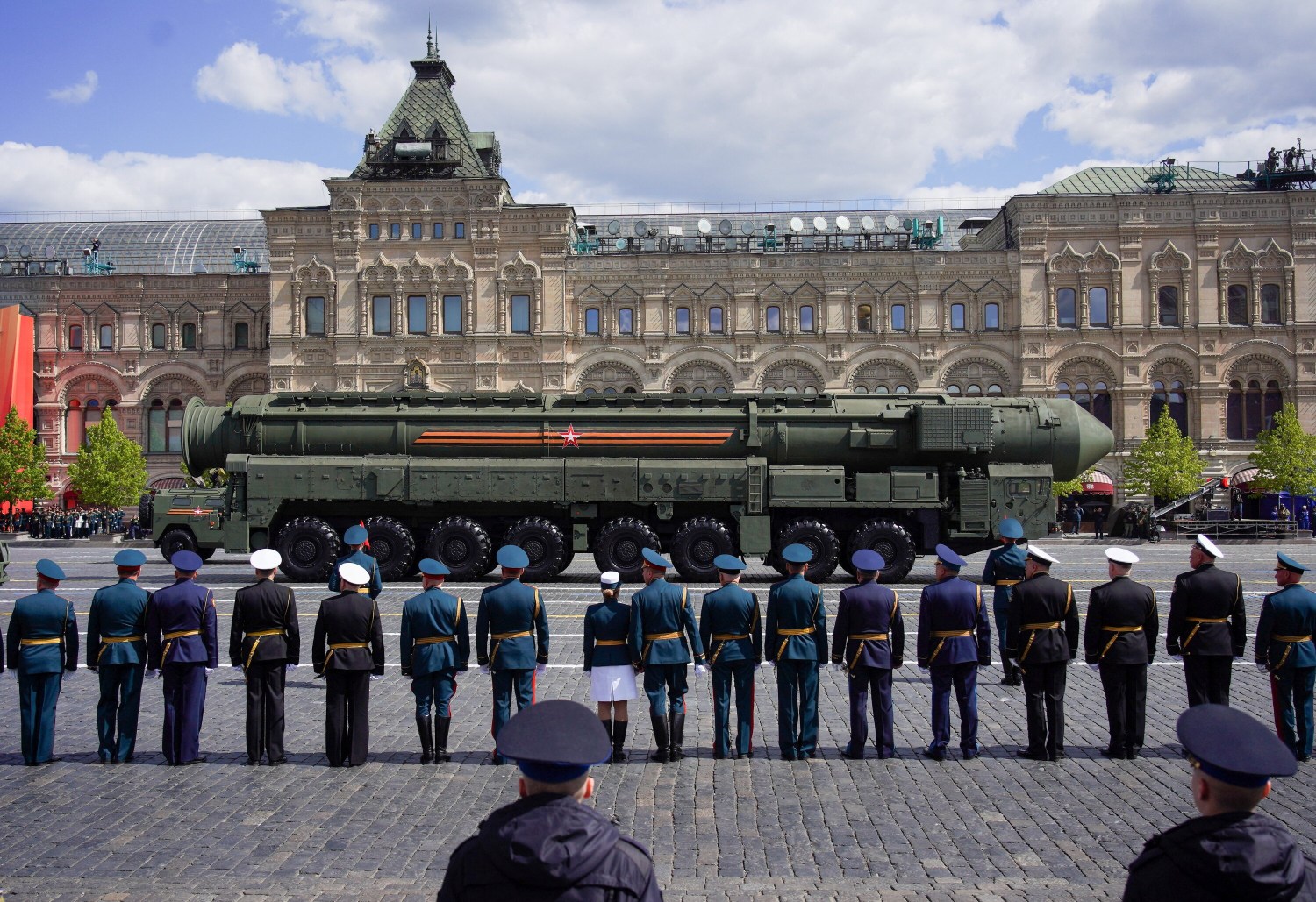 A Russian Yars intercontinental ballistic missile system drives during a military parade on Victory Day, which marks the 78th anniversary of the victory over Nazi Germany in World War Two, in Red Square in central Moscow, Russia May 9, 2023. Alexander Avilov/Moscow News Agency/Handout via REUTERS ATTENTION EDITORS - THIS IMAGE HAS BEEN SUPPLIED BY A THIRD PARTY. MANDATORY CREDIT.